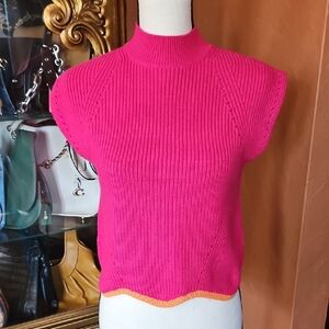 Maeve Pink Ribbed Sleeveless Sweater
